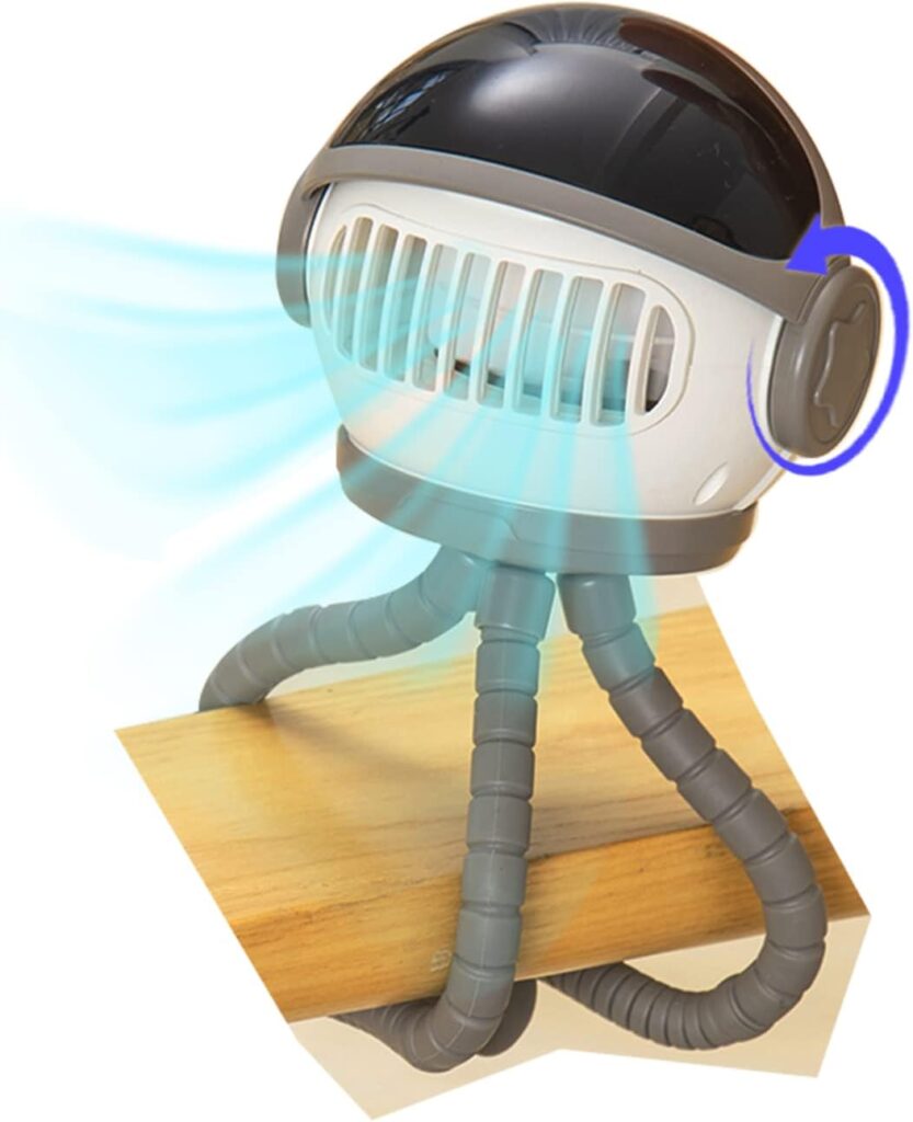 Battery Operated Stroller Fan – Flexible Clip on Fan with 3 Adjustable Speeds and Rotatable, Big Battery with Flip Switch for Baby Stroller Fan(White)