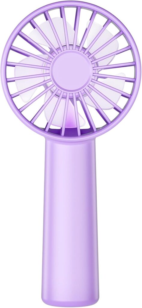 KIDEE Mini Portable Fan, Small Handheld Fan with 3 Speeds, Personal Hand Fans USB Rechargeable, Battery Operate for Outdoor Indoor Commute Office Travel