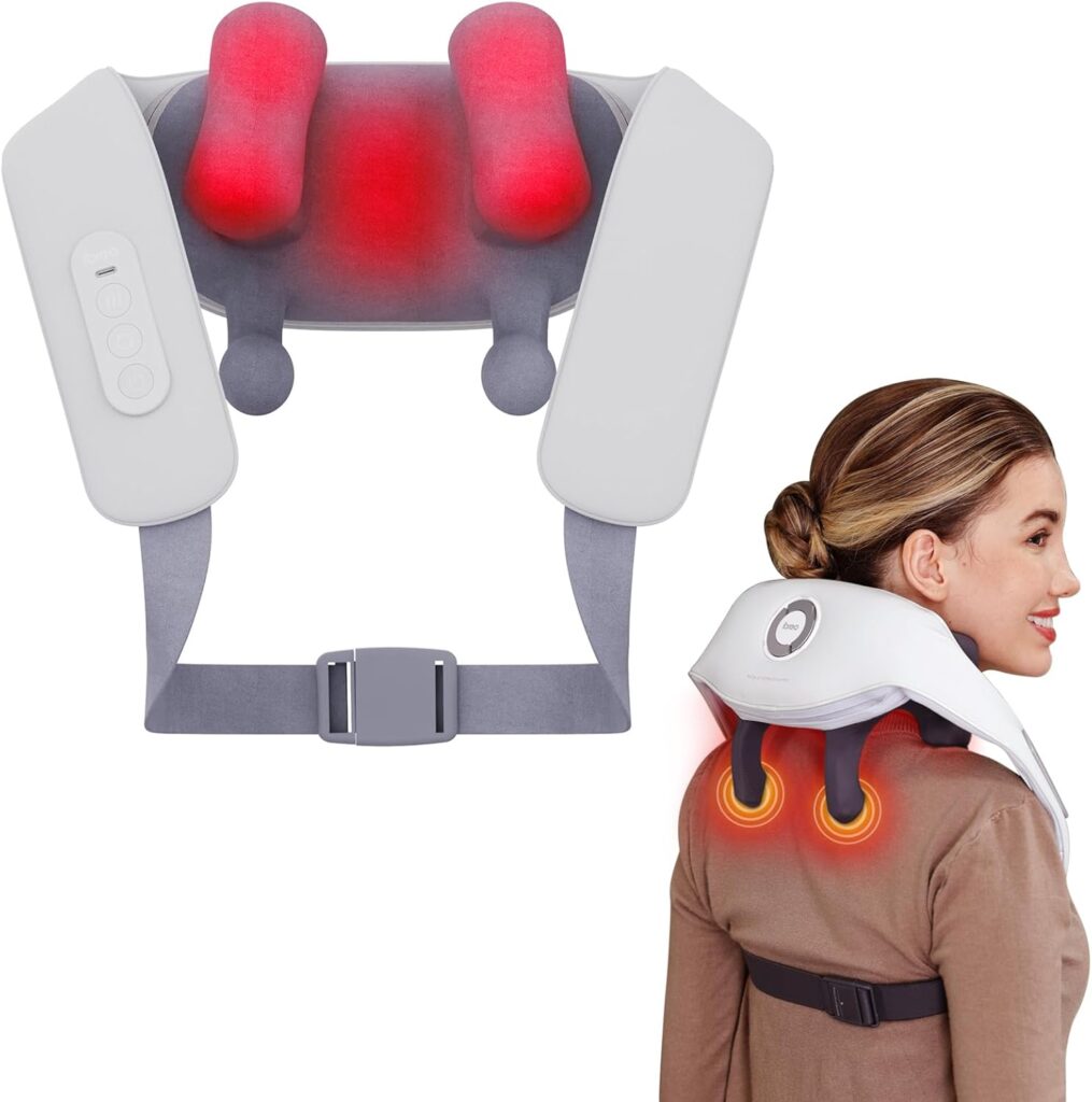 Shiatsu Neck and Back Massagers with Heat, 150 Mins Uses, 4 Modes & Adjustable Massage Head, Electric 3D Deep Tissue Kneadin for Shoulder, Leg, Muscle Soreness, Pain Relief, Relaxation for Women, Men