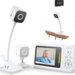 Baby Monitor with Camera and Audio, Baby Monitor No Wifi with Clip for Crib & Stand, Portable 2.8’’ HD Wireless Monitor 1080P Video, NightVision, VOX, 2-Way Audio, 32GB, Temp Sensor & Lullabies