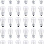 30 Pack S14 Outdoor String Light Bulbs Set orange, 120V 11W Clear Outdoor Patio Vintage Light Shatterproof Bulbs