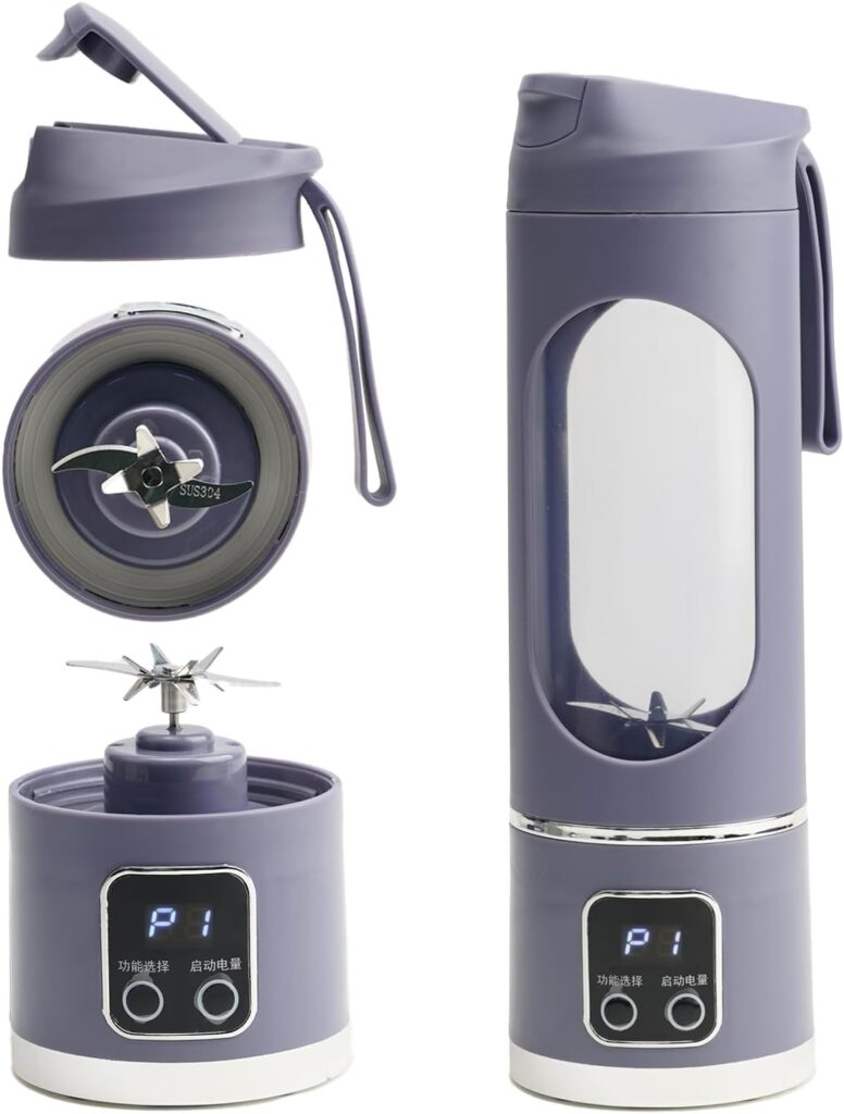 Personal Mini Blender with Three Adjustable Modes,12 Steel Blades,Compact 450 ml Travel Blenders for Smoothies,for Picnics,Office Sports,Fresh Drinks Anytime(Purple)