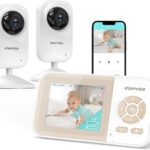 ebemate Video Baby Monitor Camera with 2 Camera,2.8″ LCD Screen Video & Audio No Glow Night Vision,2-Way Talk Audio Cam Baby Monitoring 1200FT Range EBE28-2