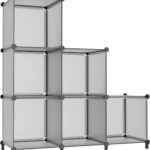AWTATOS Cube Storage Organizer, Storage Cubes Shelves Bookshelf, 6 Cube Closet Organizers and Storage, DIY Stackable Plastic Clothes Organizer Shelving for Bedroom, Home, Grey