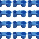 12Pcs Automatic Bird Drinker Feeder Plastic Soda Pop Water Bottle Cup or Pigeons Parrot Chicken Feeder Poultry Cage Cup Supplies (Blue)