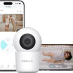 Sense-U AI 2K PTZ Baby Camera Monitor with Sensor-Free Sleep Breathing Movement Detection, Smart Security Indoor Video Camera with Background Audio, Sound Detection, No Monthly Fee, for Peace of Mind