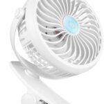 Portable Clip on Fan, Clip Stroller Fan, USB Rechargeable Personal Mini 360° Rotate Cooling Table Fan for Home Office Car Seat Crib Stroller Camping