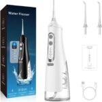 Cordless Water Dental Flosser for Teeth Cleaning – Portable Rechargeable Oral Irrigator with 4 Modes Large Water Tank – IPX7 Waterproof Powerful Battery Water Dental Picks for Travel Home Use