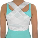 DMI Posture Corrector for Men and Women, Adjustable Criss-Cross Support for Reducing Back Pain and Strain, Comfortable and Breathable, Machine Washable, White, Medium-Large, 38″ to 40″ Chest Size