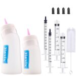 Puppy Bottles for Nursing,Puppys Bottles for Nursing Newborn Puppy,Syringe for Feeding Cat Bottle for Kittens,New Upgrade Kitten Silicone Newborn Supplies (Pink)