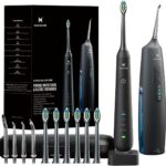 2-1 Oral Clean Kit- Water Dental flosser & Electric Toothbrush Combo- Brushing & Flossing- for Teeth Cleaning and Gum Health (Black)