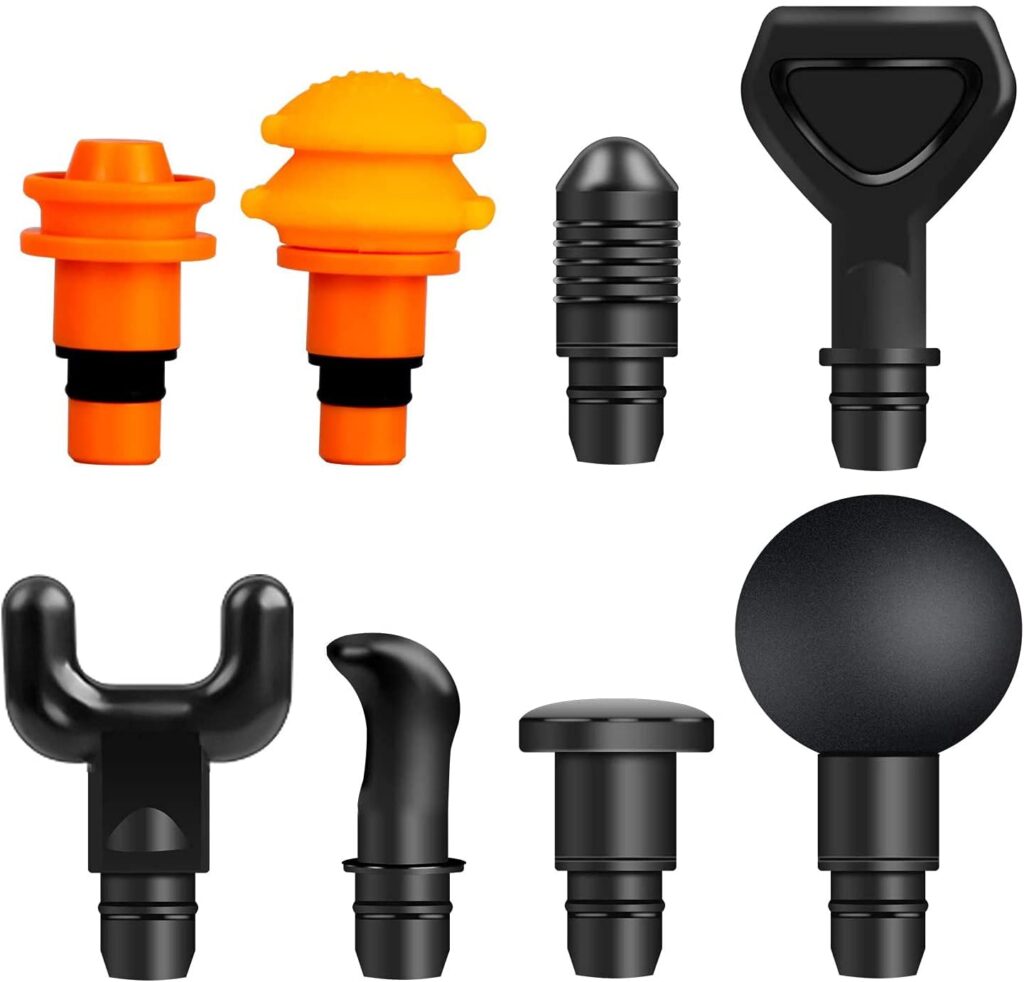 Massage Gun Heads for Hypervolt Go, Replaceable Massager Gun Attachment 8 Different Muscle Massager Heads Deep Tissue Percussion Plug and Play Salon Tools Home Pain Relief New Upgrade Massage Head
