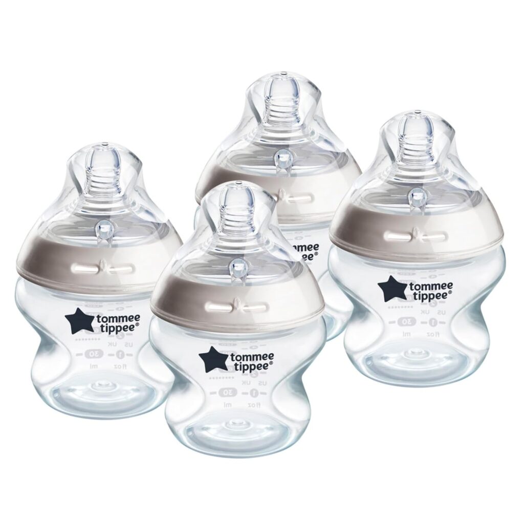 Tommee Tippee Natural Start Anti-Colic 5 oz BPA Free Baby Bottles, 0+ Months, Slow Flow Breast-Like Nipple, Self Sterilizing, Designed for Seamless Transition Between Bottle and Breast, Pack of 4