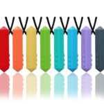 Chew Necklaces for Sensory Kids, 8 Pack Chewy Necklace Sensory Toys for Kids with Autism, ADHD, SPD, Biting, Silicone Teething Necklace Oral Chew Toys for Adults Reduce Chewing Anxiety Fidget