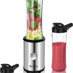 Portable Blender & Smoothie Maker Personal Mini Blender Electric Mixer with 2x600ml Blending Bottles for Smoothie,Milkshake, Fruit and Vegetable Drinks, Ice