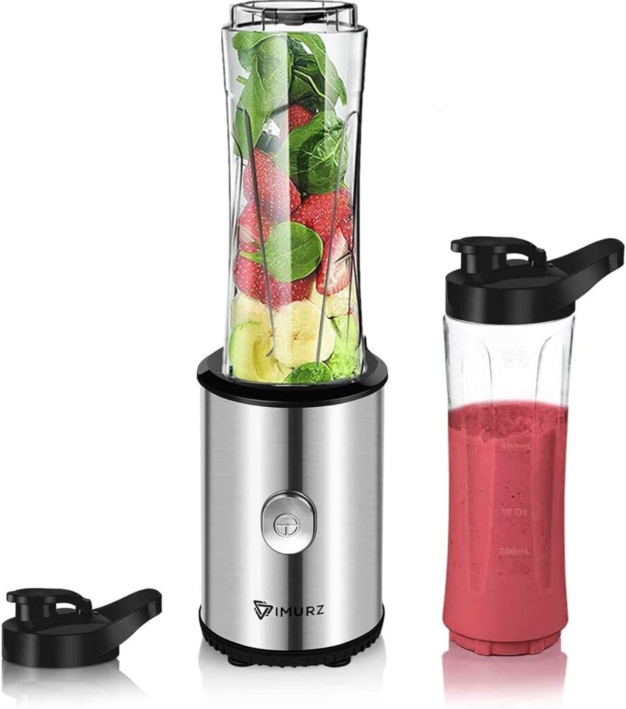 Portable Blender & Smoothie Maker Personal Mini Blender Electric Mixer with 2x600ml Blending Bottles for Smoothie,Milkshake, Fruit and Vegetable Drinks, Ice