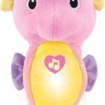Fisher-Price Musical Baby Toy, Soothe & Glow Seahorse, Pink Plush Sound Machine with Lights & Volume Control for Newborns