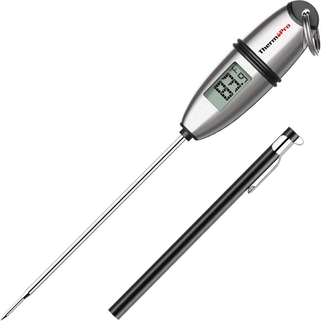 ThermoPro TP02S Digital Food Thermometer for Cooking Bread Baking Sourdough Liquids, Meat Thermometer Digital with Super Long Probe for Grill Kitchen BBQ Oil Milk Yogurt Candy Making Accessory