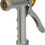 Chapin 4603: Cast Metal Garden Hose Spray Nozzle with Rear Trigger Grip, Threaded Connection Fits Standard Garden Hose, for Gardening, Landscaping, Watering and Outdoor Jobs, Silver