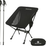 ROCK CLOUD Portable Camping Chair Ultralight Folding Chairs and Trekking Pole 2 in 1 for Outdoor Camp Hiking Backpacking Lawn Beach Sports