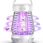 Upgraded Fly Traps,3 in 1 Bug Zapper Outdoor & Indoor, Electric Mosquito Killer Lamp with 2000V Grid & On/Off Switch, Mosquito Traps for Kitchen, Patio, Backyard, and More (White)
