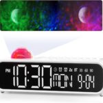 White Noise Sound Machine with Clock for Baby Kids Adults, with 8 Soothing Sounds for Office & Sleeping, 30/60/90 Mins Timer, Bluetooth Speaker, Star Projector Galaxy Light for Home, Travel