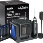 MySmile LP233 Pro UVC Sterilizable Countertop Water flossers for Teeth 800ML Digital Display Electric Oral Irrigator with a Water Filter 3 Modes and 6 Jet Tips (Graphite Grey)