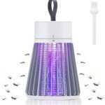 Bug Zapper Rechargeable, Hangable Mosquito Killer Lamp – Portable UV Insect Gnat Trap for Outdoor/Indoor, USB-Powered with Grid for Camping, Bedroom, Patio, Kitchen