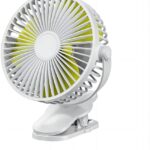 Compact Clip on Fan Battery Operated, 5000mAh 6 Inches Portable Personal Fan for Outdoors, Baby Stroller,Car Seat,Gym – White