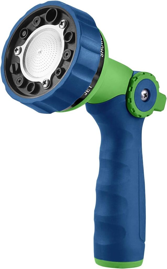 GREEN MOUNT Garden Hose Nozzle, Water Hose Spray Nozzle with Thumb Control On Off Valve for Easy Water Flow Control