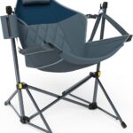 TIMBER RIDGE Hammock Camping Chair with Adjustable Backrest, Heavy Duty Folding Hammock Chair Supports 300lbs, Portable Hammock Chair for Camping, Travelling and Patio, Blue