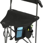 PORTAL Extra Large Quick Folding Tripod Stool with Backrest Fishing Camping Chair with Carry Strap