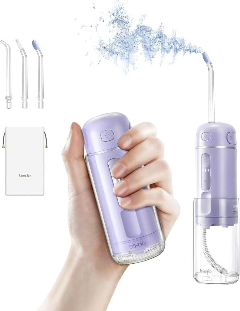 Water Flosser Travel Size – Portable Water Flosser Cordless for Teeth Gums Braces Cleaning, Oral Irrigator with 3 Modes, IPX7, Low Noise for Adult Kids, Mini Travel Essentials, A30 Pro Purple