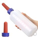 1L Calf Milk Feeder Bottle with Screw-On Cap, Nipple & Replacement Nipple, Multi-Purpose Hanging Bottle for Calves, Sheep, Goats, Cows