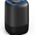 Air Purifiers for Office with H13 True HEPA Filter Up to 1076 Ft² for Pet Family, Pollen, Smoke, Compact Air Cleaner with 3 Speeds, Timer, Aroma Quiet, 360°Intake for Home Bedroom, JH12-Black