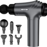 AYURA Massage Gun, Deep Tissue Percussion Muscle Massager Gun, Handheld Back Massager for Pain Relief, Electric Massager with 30 Speeds and 6 Heads for Athletes Men Women