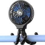 Stroller Fan Rechargeable Portable Battery Operated Car Seat Baby Fan,3 Speeds USB Personal Fan for Crib Treadmill HomeOffice and Travel (Black)