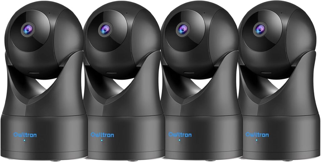 owltron Indoor Security Camera, 360 Pan/Tilt Home Cameras with Motion Detection, Pet Cam with Phone App, 2K WiFi Baby Monitor with Night Vision & Two Way Audio, 4 Pack