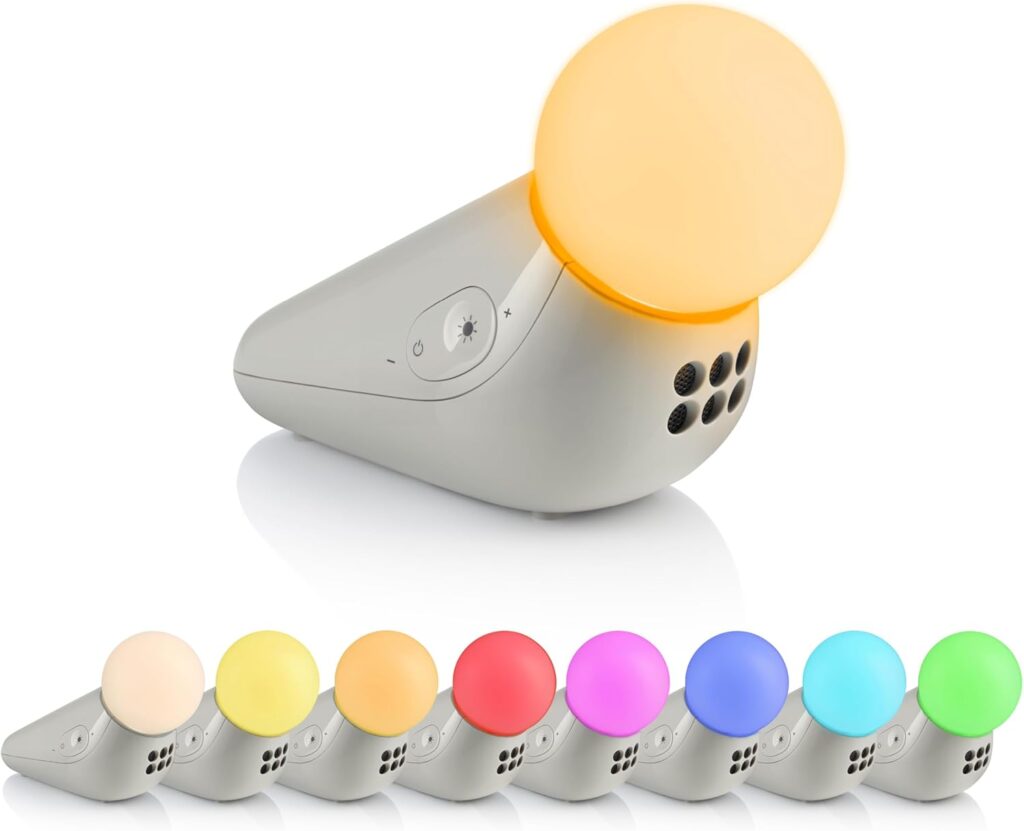 Motorola Nursery Multi-Color LED Night Light and Sound Machine for Newborn, Portable, Rechargeable, User-Friendly, Lightweight with Sleep Timer, Baby Soother S1