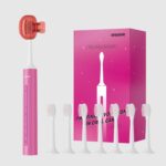 Sonic Electric Toothbrush with 8 Brush Heads for Adults & Kids 3+, One Charge for 180 Days, 5 Modes, Smart Timer, IPX7 Waterproof, Rechargeable Toothbrush with Brush Cover, Dark Pink