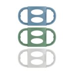 Dr. Brown’s Narrow Baby Bottle Handles, 100% Silicone, Easy Grip Removable Handles for Bottle to Sippy Cup Transition, Blue/Gray/Green, 3-Pack, 4m+