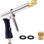 Upgrade Garden Hose Nozzle Sprayer, Heavy Duty High Pressure Water Hose Nozzle, Metal Hose Attachment for Car Washing, Cleaning, Watering Plants, Outdoor Gardening,Showering Pets