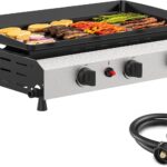 SKOK 3 Burner Gas Griddle- 23.3 Inch Outdoor Propane Griddle-30000 BTU Propane Fuelled, Portable Flat Top Gas Grill Camping Griddle Station for Kitchen, BBQ, Camping Tailgating