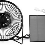 USB Solar Powered Fan Mini Portable Air Conditioner Cooling Ventilation Fans for Traveling Fishing Camping Hiking Backpacking BBQ Baby Stroller Picnic Biking Boating