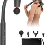 Convertible Massage Gun Deep Tissue for Back Neck Muscle Pain Relief – Electric Handheld Percussion Shoulder Massager Tool with Detachable Long Handle Portable Case