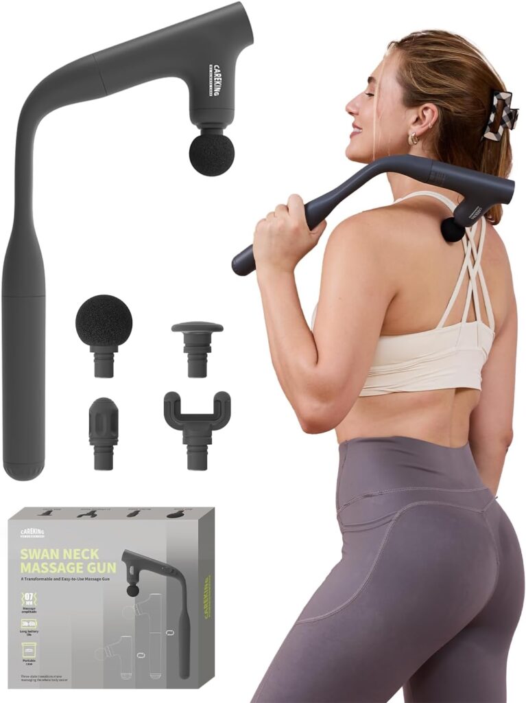 3 Style Back Massage Gun with Extended Handle for Hard-to-Reach Areas, Convertible Deep Tissue Massager with Detachable Design for Neck, Back, Shoulder, and Legs, Ideal Gift for Men and Women