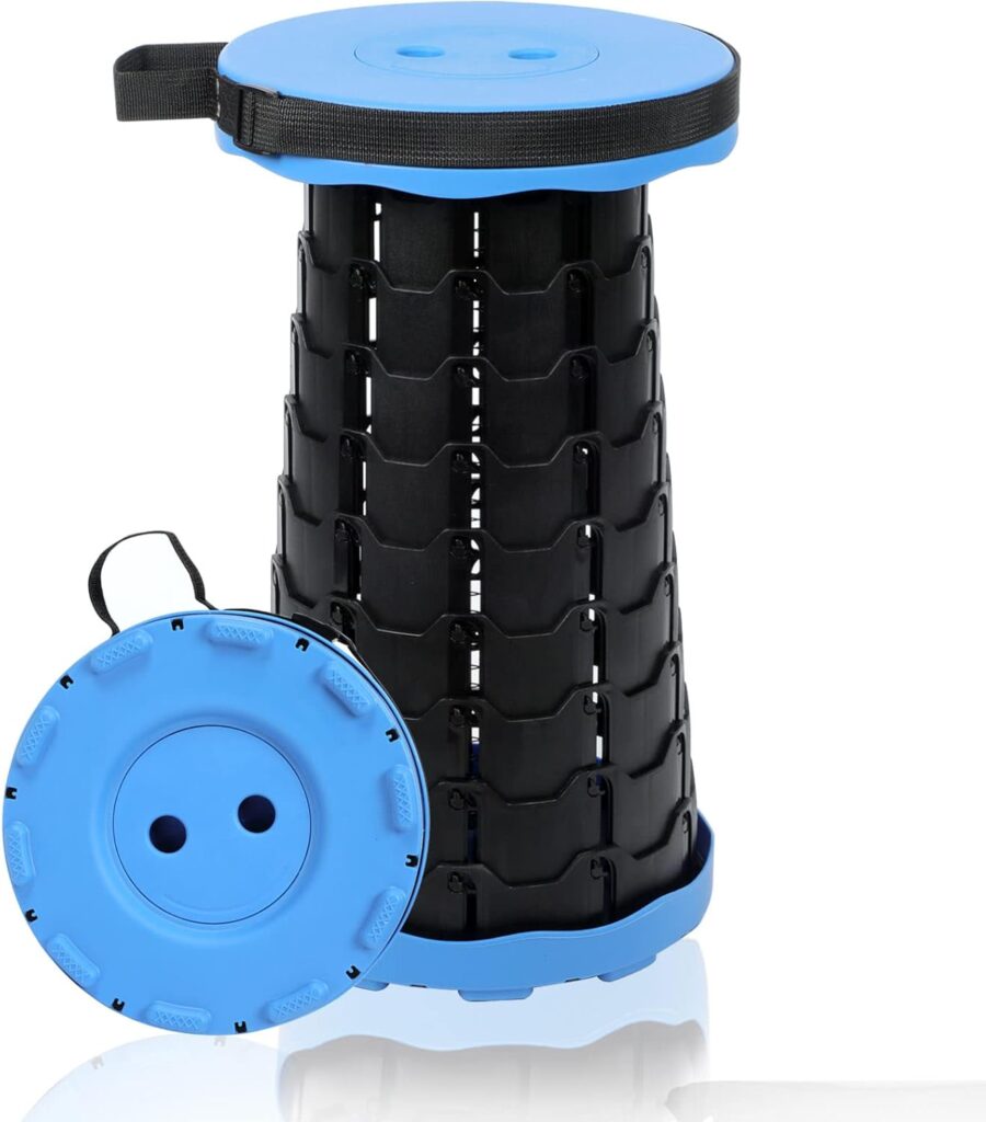 Foldable Telescoping Stool Portable, Retractable Stool for Adults, Upgraded Collapsible Folding Seats with Load Capacity 550lbs, Camping Stools for Adults