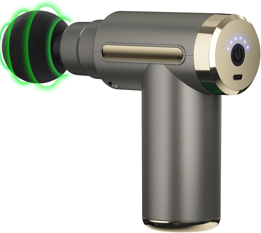 cotsoco Massage Gun Deep Tissue for Pain Relief with 4 Massage Heads & 6 Speeds, Electric Mini Handheld Body Massager for Any Pain Relief, Best Gifts for Dad and Mom