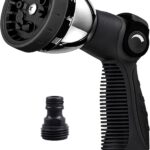 Garden Hose Nozzle Spray Nozzle,10 Hose Metal Duty Watering Patterns Thumb Control On Off Valve, High Pressure Nozzle Sprayer for Watering Plants, Car Wash,Cleaning,Showering Pets