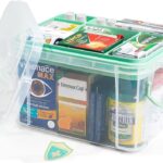 15qt Clear Medicine Organizer Storage Box with Tray, Plastic First Aid Box Empty, Thickened Medicine Container Chest, Multipurpose Medical Case with Labels, Medicine Caddy with Lids Handles